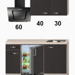 kitchenette 130cm met afzuigkap en koelkast RAI-3388