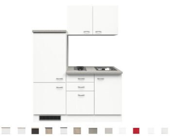 Kitchenette Wit 160cm Incl. koelkast, e-kookplaat en spoelbak HRG-595