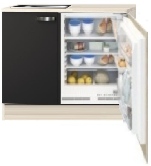 Kitchenette 110cm wit-beuken incl inbouw koelkast met of zonder wandkasten RAI-1045 - Afbeelding 5