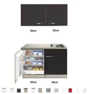 Keukenblok 120cm Antraciet incl koelkast RAI-591 - Afbeelding 3