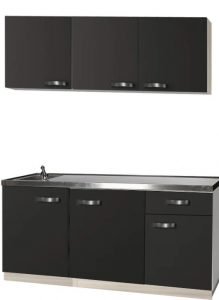 Kitchenette Faro Antraciet 150cm rvs aanrechtblad HRG-7329 - Afbeelding 2