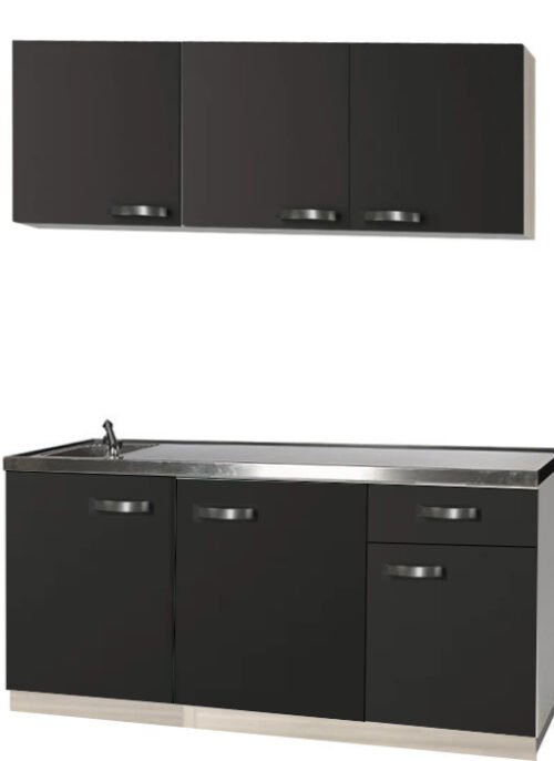 Kitchenette Faro Antraciet 150cm rvs aanrechtblad HRG-7329 - Afbeelding 2