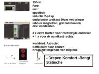 Kitchenette 135cm met combimagnetron, koelkast en kookplaat RAI-KL-9989 - Afbeelding 3