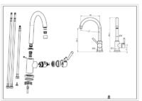 Lage druk keukenkraan CORNWALL ééngreepsmengkraan met hoge uitloop, RVS-look HRG-333 - Afbeelding 3