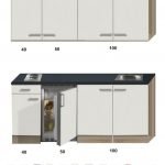 Keukenblok 190cm gebroken wit-eiken incl 2-pit kookplaat en wandkasten