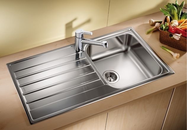 Verplaatsbaar Veel grafisch RVS Inbouw aanrechtblad met spoelbak 860 x 435 mm RAI-30 - Keuken-land