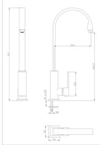 Eéngreepsmengkraan Modern Design Incl. aansluitslangen 25150 RAI-74 - Afbeelding 2