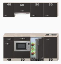 Rechte keuken incl. combimagnetron, onderbouw koelkast en Afzuigkap RAI-8458 - Afbeelding 3
