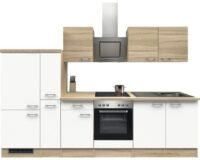 Keuken Samoa Wit - Sonoma oak 300 cm incl. Inbouwapparatuur HRG-01149