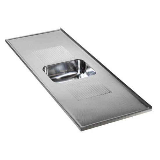 Opstand as Hervat rvs aanrechtblad opleg 150cm x 60cm RAI-2500 - Keuken-land