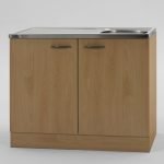 Keukenblok Beuken met RVS aanrecht 100cm x 60cm OPTI-68