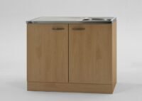 Keukenblok Beuken met RVS aanrecht 100cm x 60cm OPTI-68