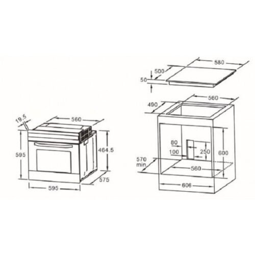 Inbouwset Oven + Elektrisch kookveld HRG-7856 - Afbeelding 4