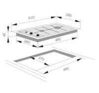 2-pit Gaskookplaat inbouw RAI-85 - Afbeelding 2