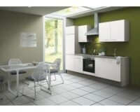 Rechte keuken Torger 270 cm semi-glanzend wit incl. Ingebouwde apparaten RAI-945