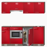 Rechte keuken incl. combimagnetron, onderbouw koelkast en Afzuigkap RAI-8458