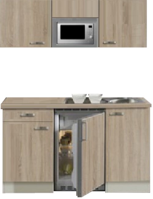 Kitchenette Padua 150cm met 4-pit elektrisch kookplaat, magnetron, onderbouw koelkast HRG-4499 - Afbeelding 2