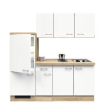 Kitchenette Pinto parel glanzend 190 cm incl. Incl. koelkast, kookplaat en apothekerskast HRG-7729 - Afbeelding 2