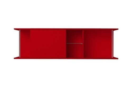 Wandkast met schuif rek Rood 150cm x 44cm RAI-456 - Afbeelding 2