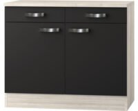 Buffetkast Faro met houten aanrecht Antraciet (BxHxD) 100,0x84,8x60,0 cm U106-9-486