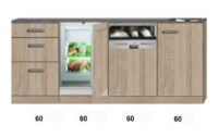 Kitchenette 240cm met inbouw vaatwasser en koelkast RAI-3939