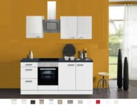 Keuken Lagos 210 cm wit hoogglans Incl. Inbouwapparatuur OPTI-125