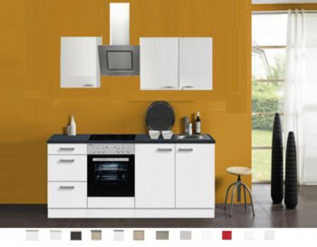 Keuken Lagos 210 cm wit hoogglans Incl. Inbouwapparatuur OPTI-125