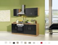 Keuken Atlanta Antraciet 210 cm Incl. oven,4-pit kookplaat HRG-9970