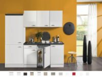 Keukenblok Lagos wit hoogglans 210 cm Incl. Inbouwapparatuur RAI-749