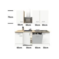 Keuken mat wit 220 cm Incl. Inbouwapparatuur HUS-10982