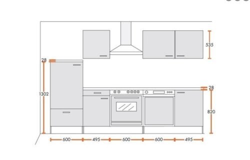 Keuken 280cm incl alle apparatuur o.a. vaatwasser wit CHI-01260 - Afbeelding 2