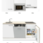 kitchenette 180cm incl vaatwasser,combi magnetron kookplaat en inbouw koelkast RAI-880