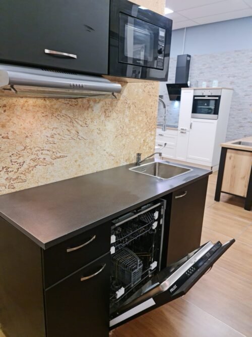 Showmodel zwarte keuken 160cm met inbouw vaatwasser per direct leverbaar NEW-6660 - Afbeelding 2