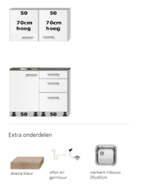 Keukenblok klassiek wit 100 cm Incl. inbouw apparatuur HRG-92100