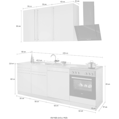 keukenblok 210cm incl de apparatuur OHM-102 - Afbeelding 4