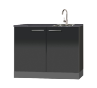 keukenblok zwart 120cm RAI-5252