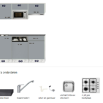 Keukenblok 180cm met magnetron, vaatwasser en kookplaat RAI-002